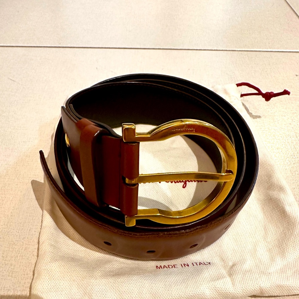 Salvatore Ferragamo men’s brown belt . Size 46